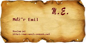 Már Emil névjegykártya